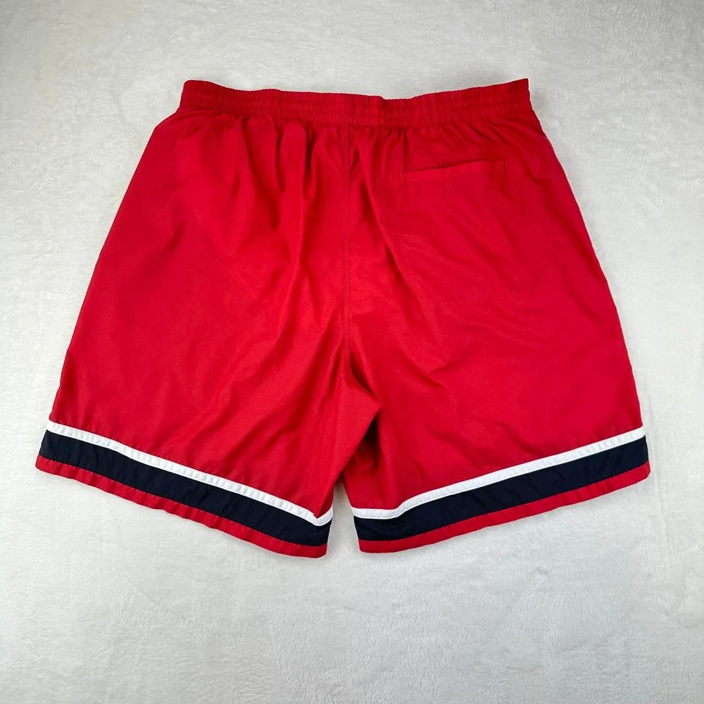 Nike Swim Trunks Mens XXL Red Colorblock Board Shorts Nylon Lined Volley‎ Summer